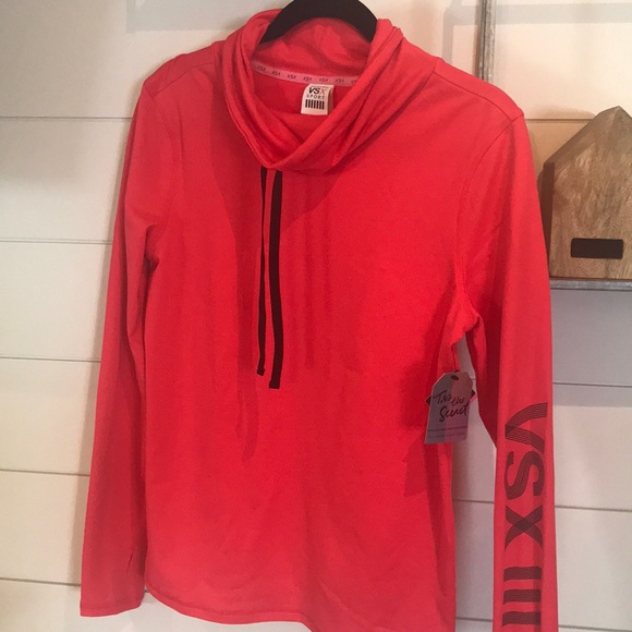 Victoria's Secret Sweaters - VSX Sport Bright Red Coral Dry Fit Long Sleeve-XS